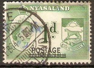Nyasaland 1963 1d Green. SG189